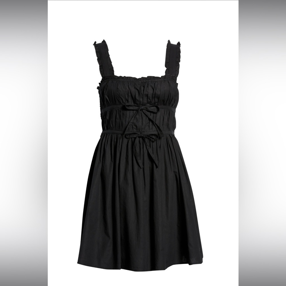 Topshop Ruched Cotton Poplin Dress
